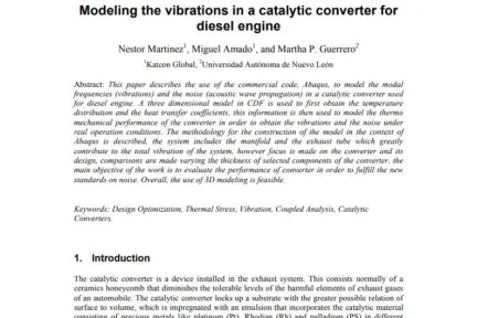 Modeling the vibrations in a catalytic converter for diesel engine