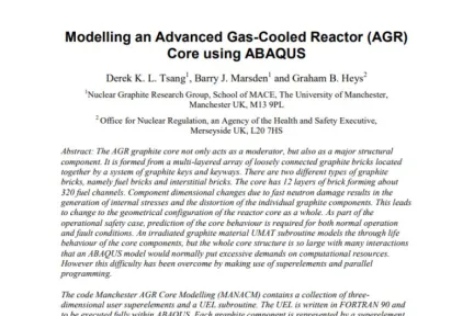 Modelling an Advanced Gas-Cooled Reactor Core using ABAQUS