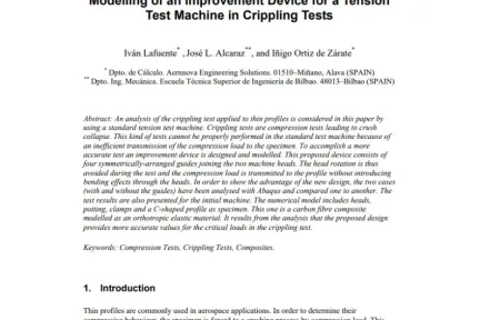 Modelling of an Improvement Device for a Tension Test Machine in Crippling Tests