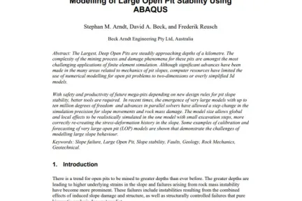 Modelling of Large Open Pit Stability Using ABAQUS
