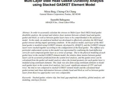 Multi-Layer Steel Head Gasket Durability Analysis using Stacked GASKET Element Model