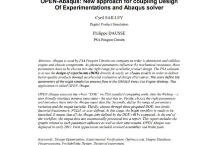 OPEN-Abaqus: New approach for coupling Design Of Experimentations and Abaqus solver