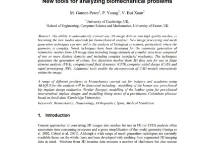 New tools for analyzing biomechanical problems