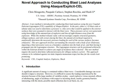 Novel Approach to Conducting Blast Load Analyses Using AbaqusExplicit-CEL