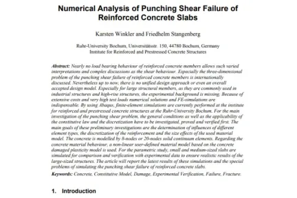 Numerical Analysis of Punching Shear Failure of Reinforced Concrete Slabs