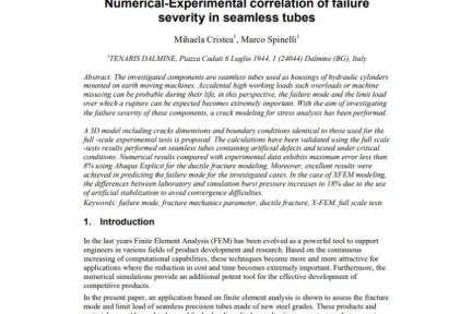 Numerical-Experimental correlation of failure severity in seamless tubes