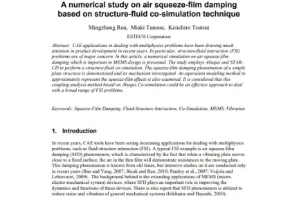 A numerical study on air squeeze-film damping based on structure-fluid co-simulation technique