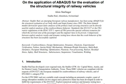 On the application of ABAQUS for the evaluation of the structural integrity of railway vehicles