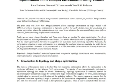 Optimization in the Abaqus Environment Using TOSCA