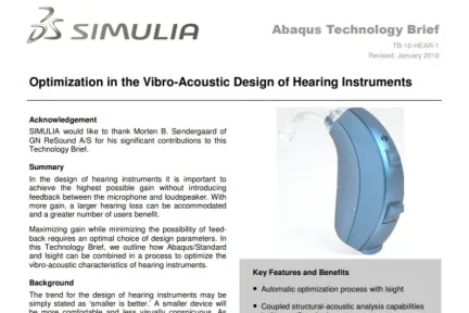 Optimization in the Vibro-Acoustic Design of Hearing Instruments