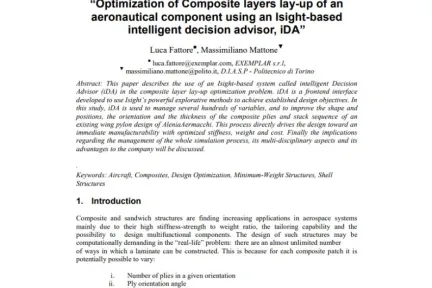 Optimization of Composite layers lay-up of an aeronautical component using an Isight-based intelligent decision advisor, iDA