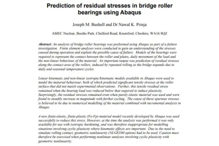 Prediction of residual stresses in bridge roller bearings using Abaqus