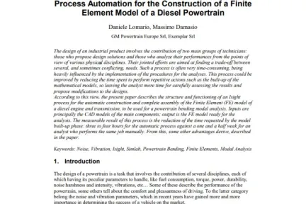Process Automation for the Construction of a Finite Element Model of a Diesel Powertrain