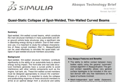 Quasi-Static Collapse of Spot-Welded, Thin-Walled Curved Beams
