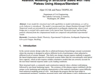 Realistic Modeling of Structural Steels with Yield Plateau Using AbaqusStandard