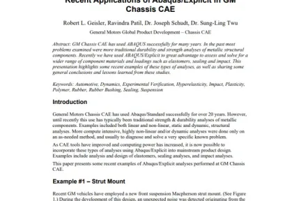 Recent Applications of AbaqusExplicit in GM Chassis CAE