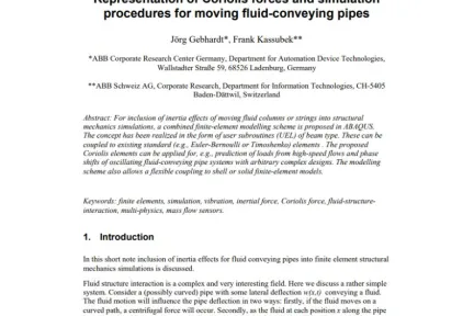 Representation of Coriolis forces and simulation procedures for moving fluid-conveying pipes