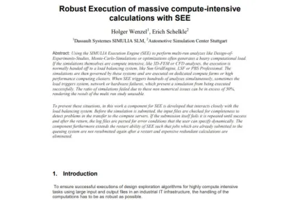 Robust Execution of massive compute-intensive calculations with SEE
