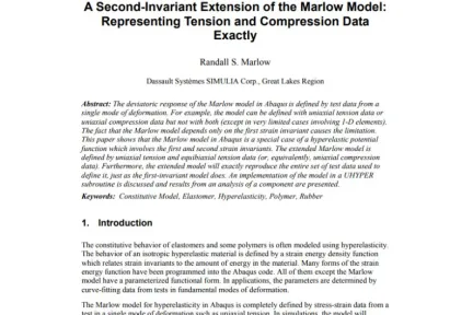 A Second-Invariant Extension of the Marlow Model: Representing Tension and Compression Data Exactly