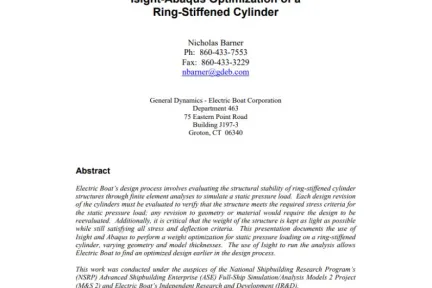 Isight-Abaqus Optimization of a Ring-Stiffened Cylinder