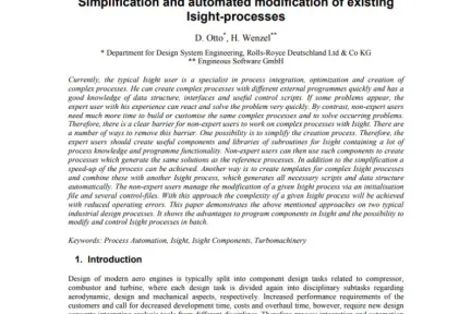 Simplification and automated modification of existing Isight-processes