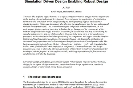 Simulation Driven Design Enabling Robust Design