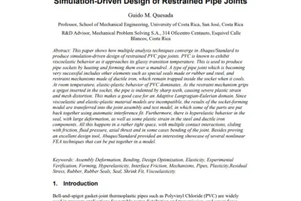 Simulation-Driven Design of Restrained Pipe Joints