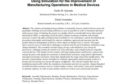 Using Simulation for the Improvement of Manufacturing Operations in Medical Devices