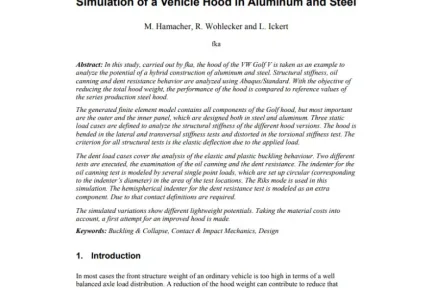 Simulation of a Vehicle Hood in Aluminum and Steel