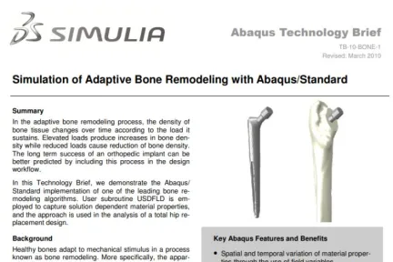 Simulation of Adaptive Bone Remodeling with Abaqus/Standard