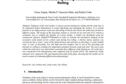 Simulation of Descaling during Continuous Hot Rolling