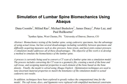 Simulation of Lumbar Spine Biomechanics Using Abaqus