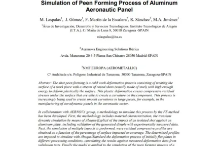 Simulation of Peen Forming Process of Aluminum Aeronautic Panel