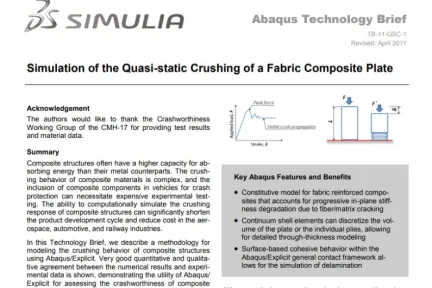 Simulation of the Quasi-static Crushing of a Fabric Composite Plate