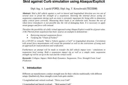 Skid against Curb simulation using AbaqusExplicit