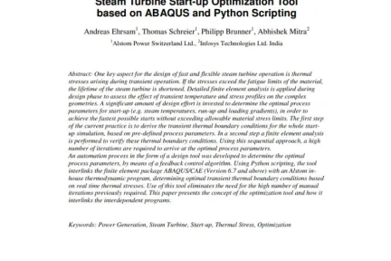 Steam Turbine Start-up Optimization Tool based on ABAQUS and Python Scripting