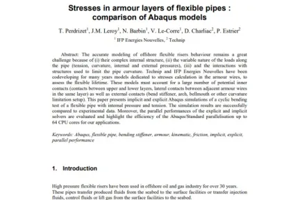 Stresses in armour layers of flexible pipes: comparison of Abaqus models