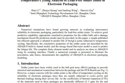 Temperature Cycling Analysis of Lead-Free Solder Joints in Electronic Packaging