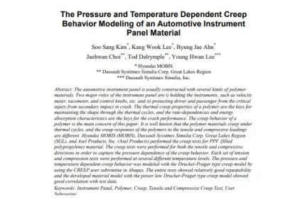 The Pressure and Temperature Dependent Creep Behavior Modeling of an Automotive Instrument Panel Material