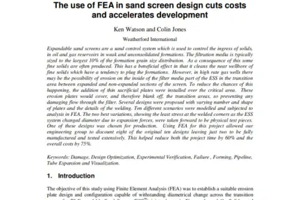 The use of FEA in sand screen design cuts costs and accelerates development