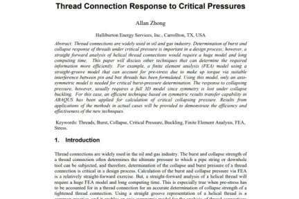 Thread Connection Response to Critical Pressures