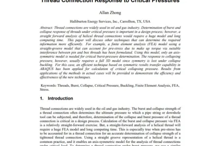 Thread Connection Response to Critical Pressures