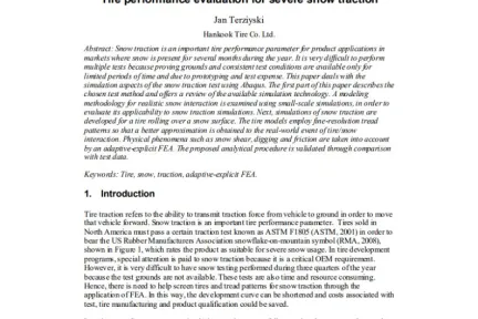 Tire performance evaluation for severe snow traction