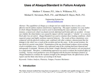 Uses of AbaqusStandard in Failure Analysis
