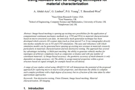 Using ABAQUS with 3D imaging techniques for material characterization