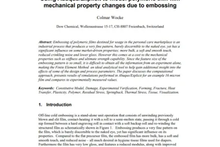 Using AbaqusExplicit to model polymeric thin-film mechanical property changes due to embossing