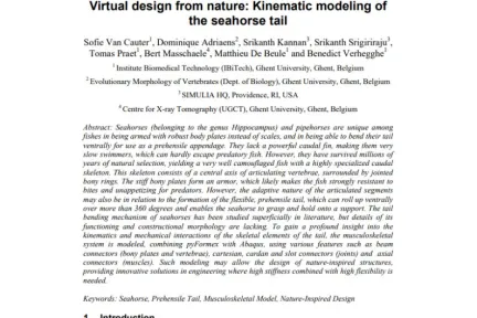 Virtual design from nature: Kinematic modeling of the seahorse tail