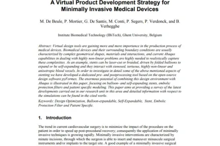 A Virtual Product Development Strategy for Minimally Invasive Medical Devices