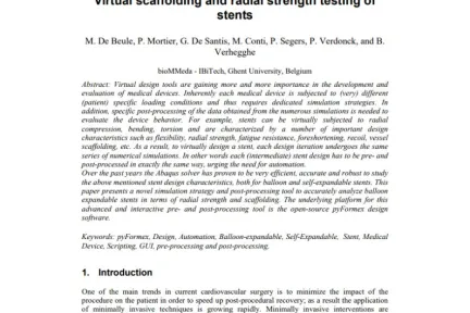 Virtual scaffolding and radial strength testing of stents