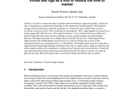 Virtual test rigs as a tool to reduce the time to market